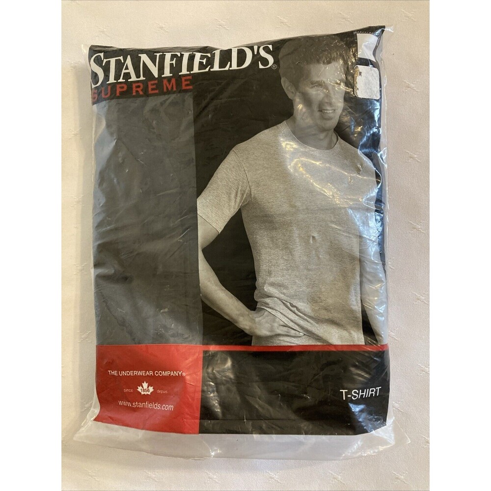 Stanfield's Supreme Men's T-Shirt Large (42-44) L Tall Black Vintage